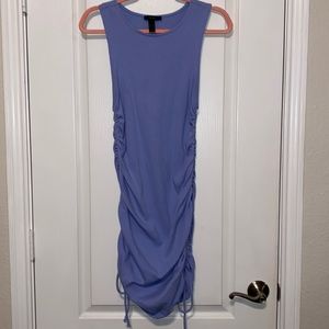 LILAC RUCHED RIBBED DRESS